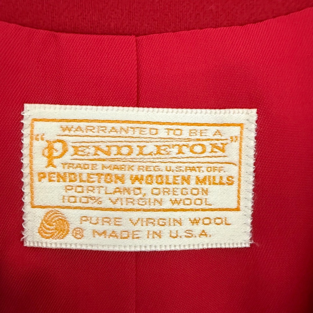 Pendleton Womens 100% Virgin Wool Blazer Size 16 Red USA Preppy Holiday Heritage - Picture 2 of 8